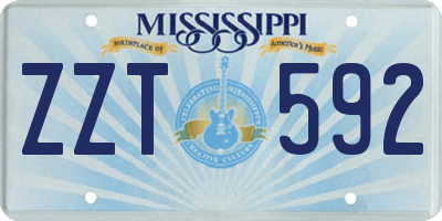 MS license plate ZZT592