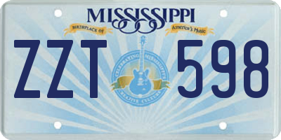 MS license plate ZZT598