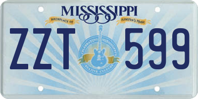 MS license plate ZZT599