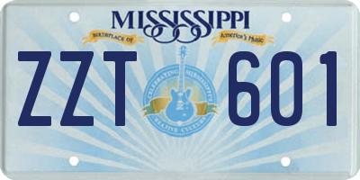 MS license plate ZZT601