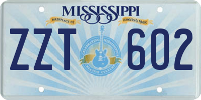 MS license plate ZZT602