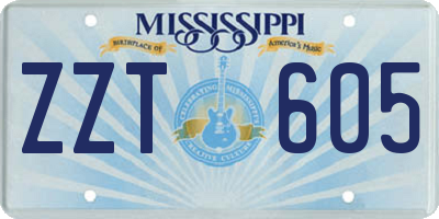 MS license plate ZZT605