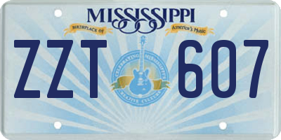 MS license plate ZZT607