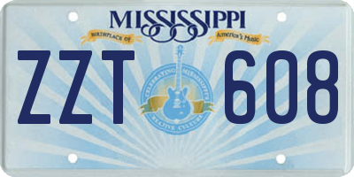 MS license plate ZZT608