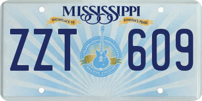 MS license plate ZZT609