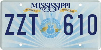 MS license plate ZZT610