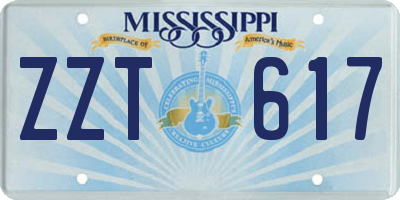 MS license plate ZZT617