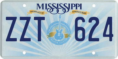 MS license plate ZZT624