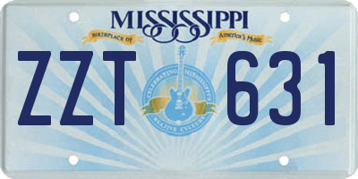 MS license plate ZZT631