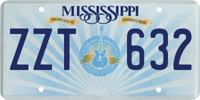 MS license plate ZZT632