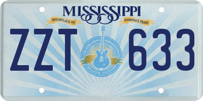 MS license plate ZZT633