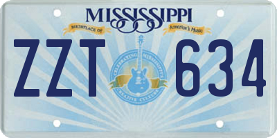 MS license plate ZZT634