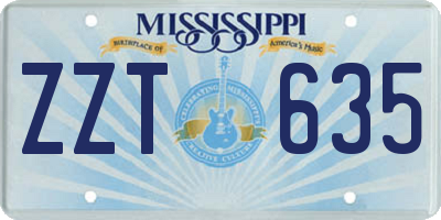 MS license plate ZZT635