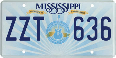 MS license plate ZZT636