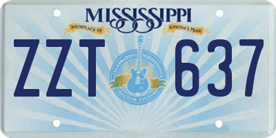 MS license plate ZZT637