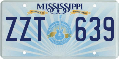 MS license plate ZZT639