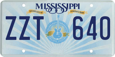 MS license plate ZZT640