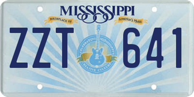 MS license plate ZZT641