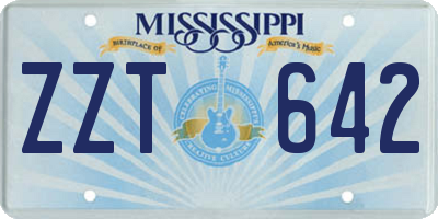 MS license plate ZZT642