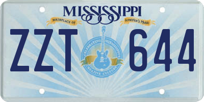 MS license plate ZZT644