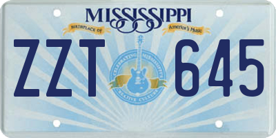 MS license plate ZZT645