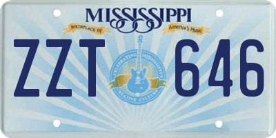 MS license plate ZZT646