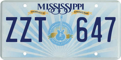 MS license plate ZZT647