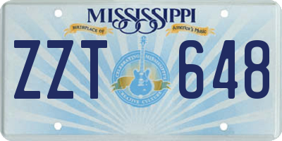 MS license plate ZZT648