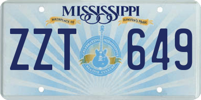 MS license plate ZZT649