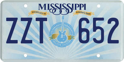 MS license plate ZZT652