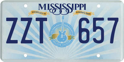 MS license plate ZZT657