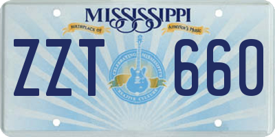 MS license plate ZZT660