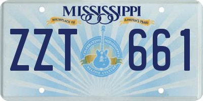 MS license plate ZZT661