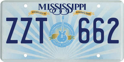 MS license plate ZZT662