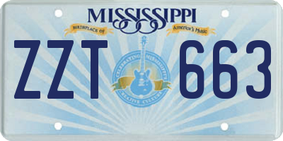 MS license plate ZZT663