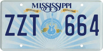 MS license plate ZZT664