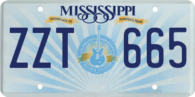 MS license plate ZZT665