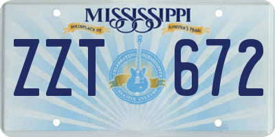 MS license plate ZZT672