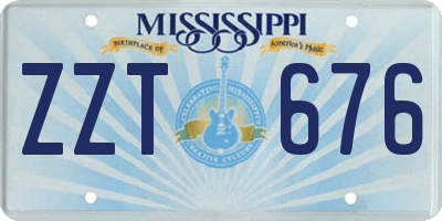 MS license plate ZZT676