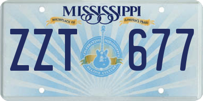 MS license plate ZZT677