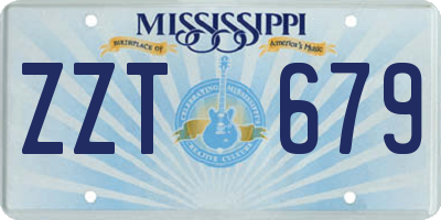 MS license plate ZZT679