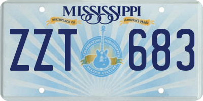 MS license plate ZZT683