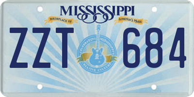 MS license plate ZZT684