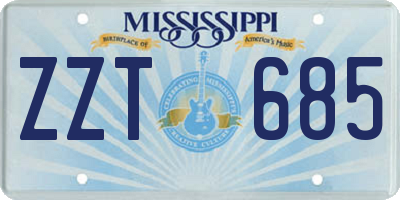 MS license plate ZZT685