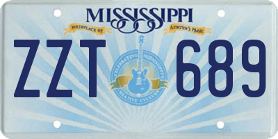 MS license plate ZZT689