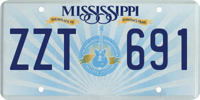 MS license plate ZZT691