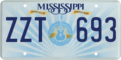 MS license plate ZZT693