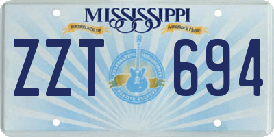 MS license plate ZZT694