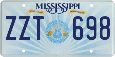 MS license plate ZZT698