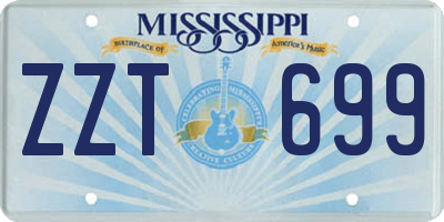 MS license plate ZZT699